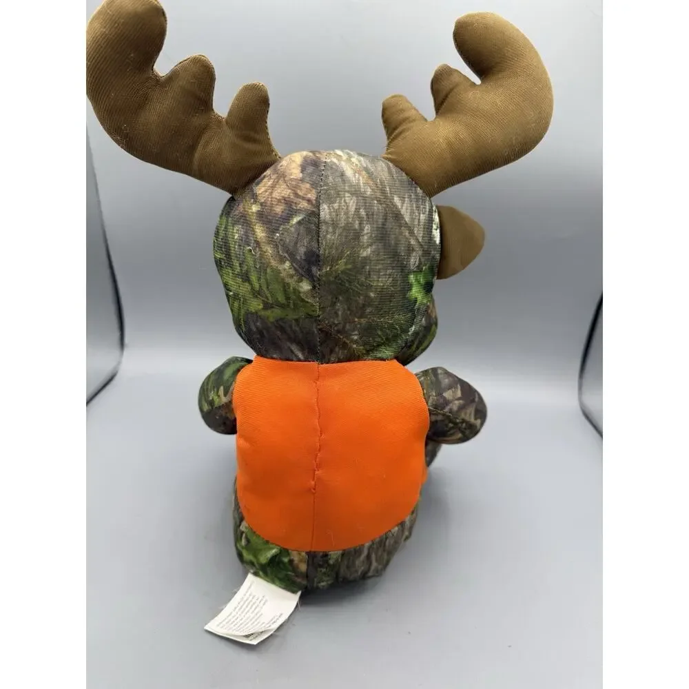 Mossy Oak Camo Moose Plush Stuffed Animal Orange Vest Hunting Toy